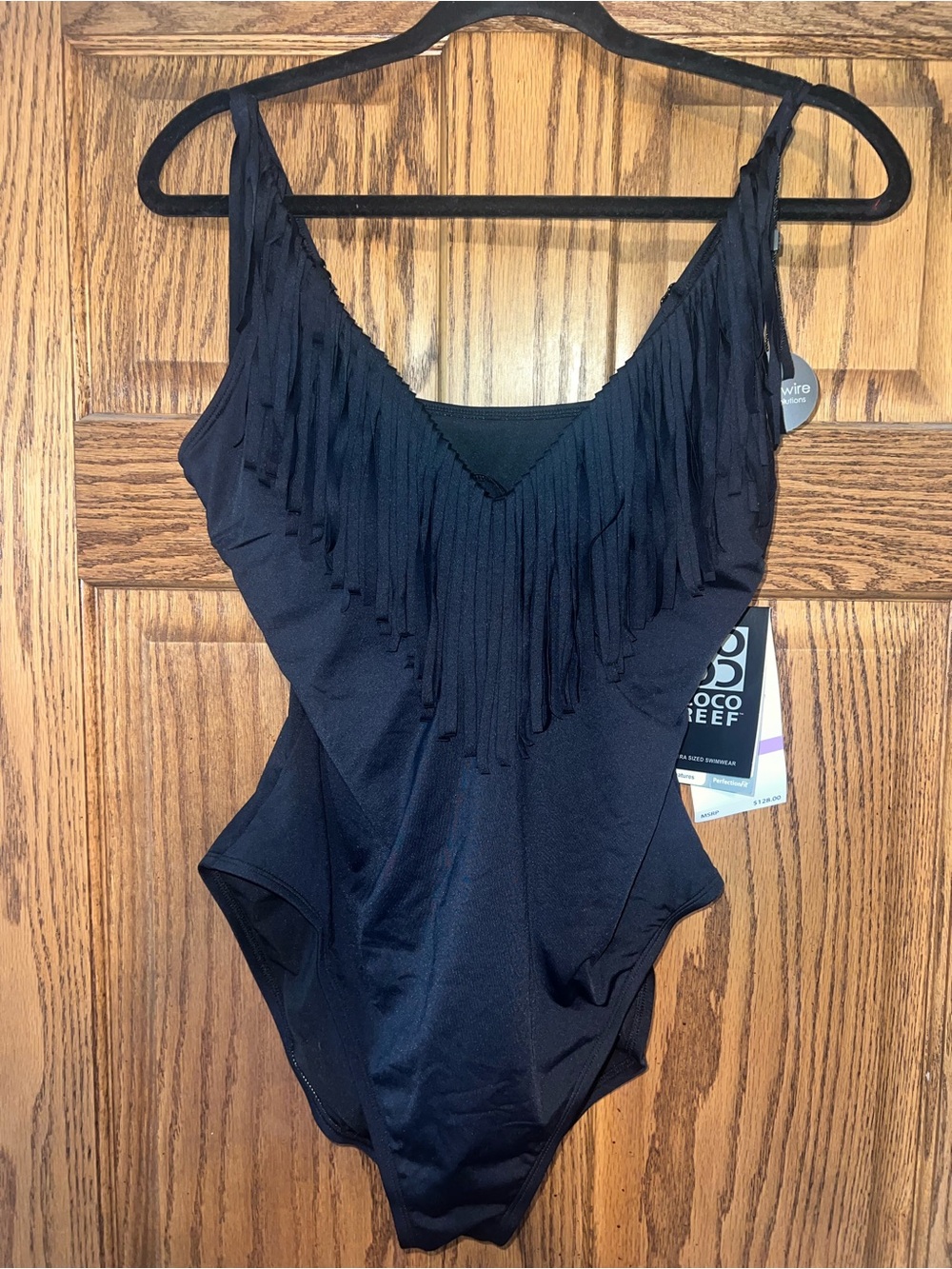 Coco Reef Black Fringe One-Piece Swimsuit